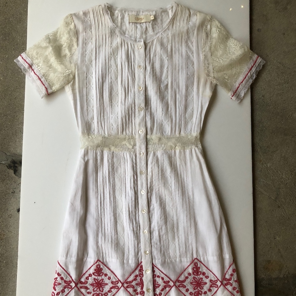 White Lace and Beaded Day Dress